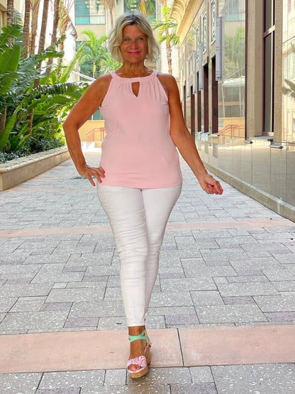 FROSTED PINK  KEYHOLE TOP FINAL SALE