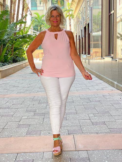 FROSTED PINK  KEYHOLE TOP FINAL SALE