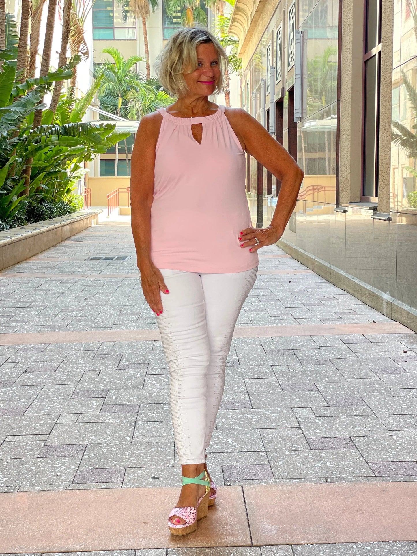 FROSTED PINK  KEYHOLE TOP FINAL SALE