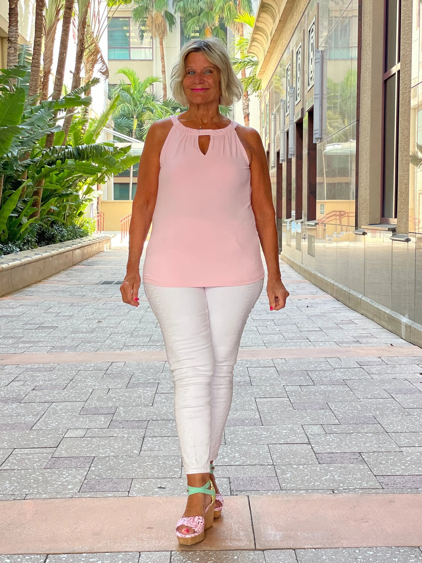 FROSTED PINK  KEYHOLE TOP FINAL SALE