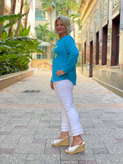 AQUA TURTLE SWEATER