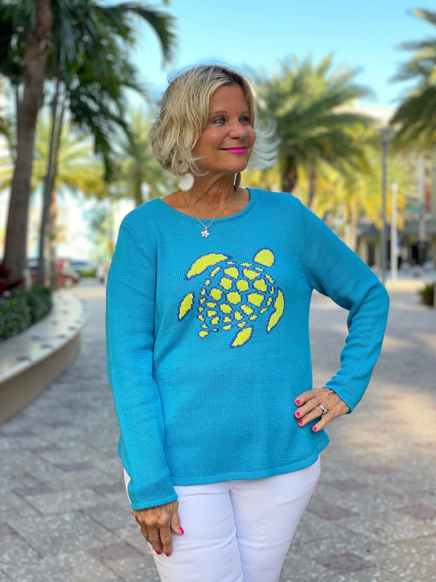 AQUA TURTLE SWEATER