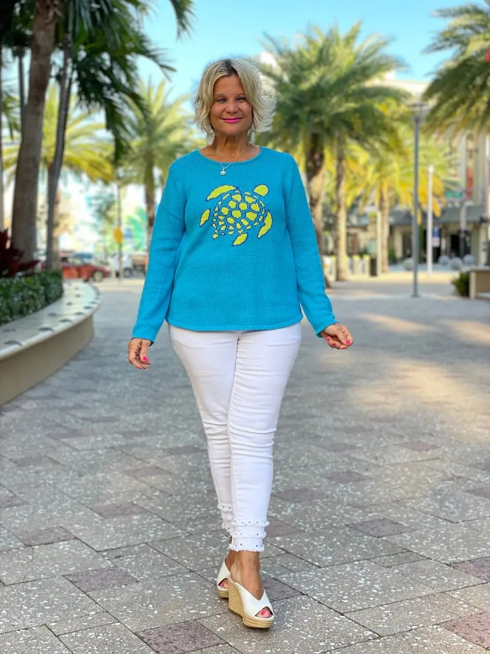 AQUA TURTLE SWEATER