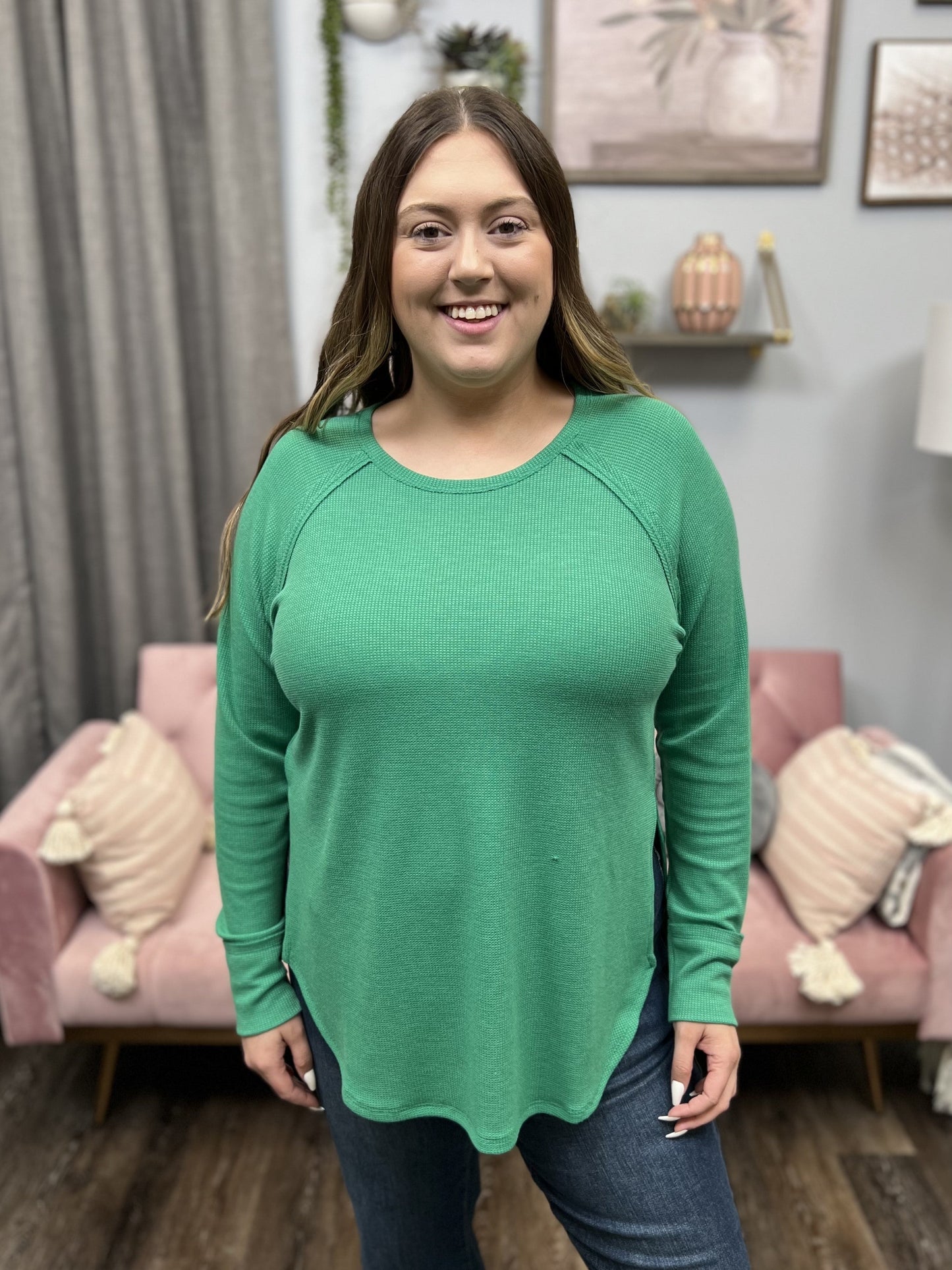 Absolutely You Women's Waffle Knit Long Sleeve Top