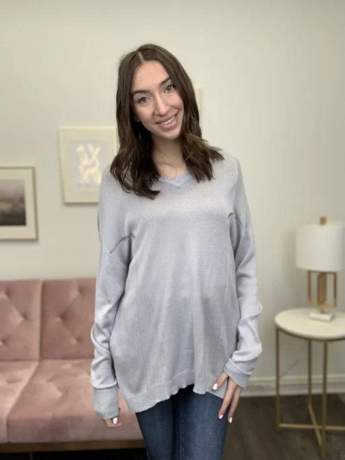 Love You Now Women's Loose Knit V-Neck Sweater