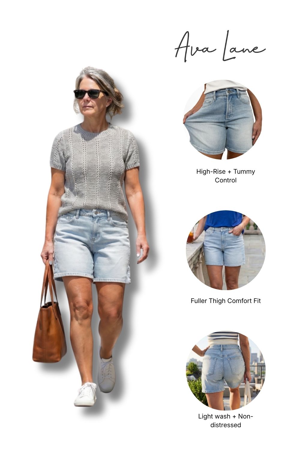 The Jovie High-Rise Tummy Control Light Wash Denim Shorts
