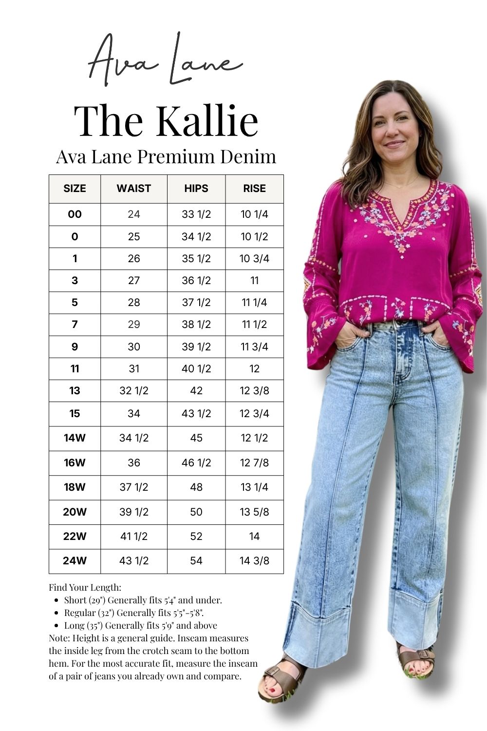 The Kallie High-Rise Tummy Control Wide Leg Denim - Three Inseams