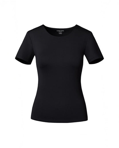 LAYER ZERO DOUBLE-LAYERED SMOOTHING NYLON SHORT SLEEVE TOP