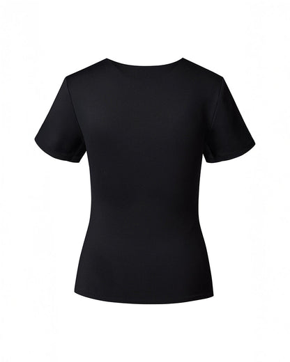 LAYER ZERO DOUBLE-LAYERED SMOOTHING NYLON SHORT SLEEVE TOP