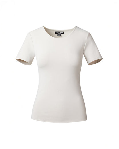 LAYER ZERO DOUBLE-LAYERED SMOOTHING NYLON SHORT SLEEVE TOP