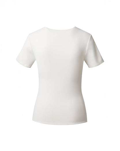 LAYER ZERO DOUBLE-LAYERED SMOOTHING NYLON SHORT SLEEVE TOP