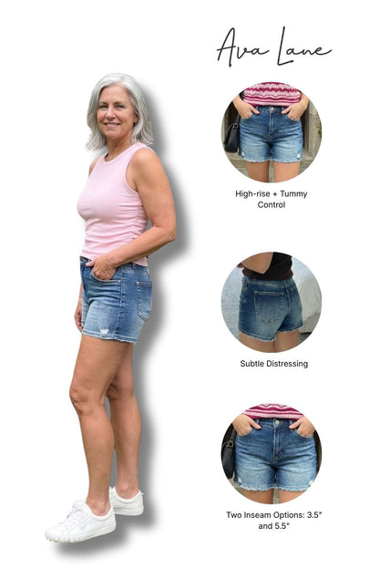 The Lois High-Rise Tummy Control Denim Shorts - Two Inseams