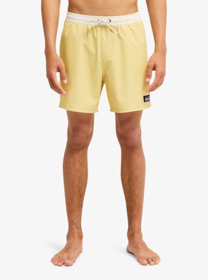 One Piece Solid 16" Elastic Waist Boardshorts - Pampas