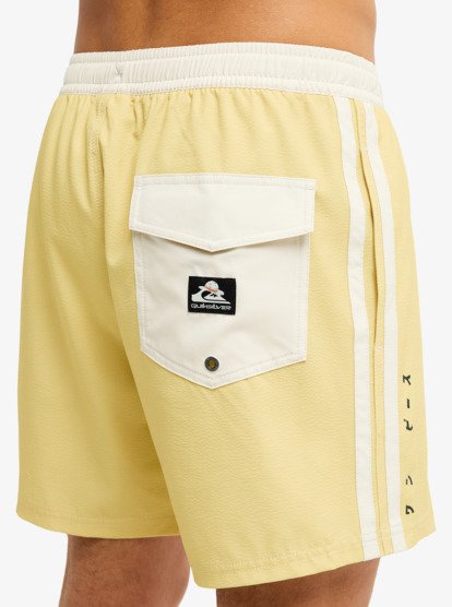 One Piece Solid 16" Elastic Waist Boardshorts - Pampas