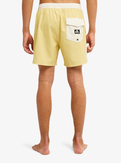 One Piece Solid 16" Elastic Waist Boardshorts - Pampas