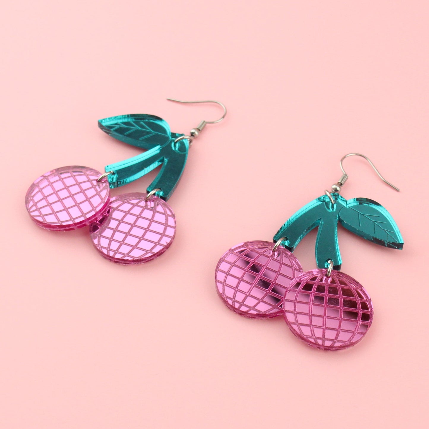 Pink Disco Cherry Earrings