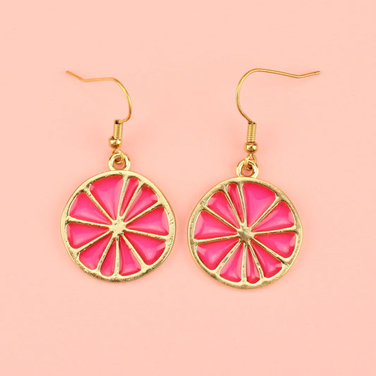 Pink Grapefruit Earrings