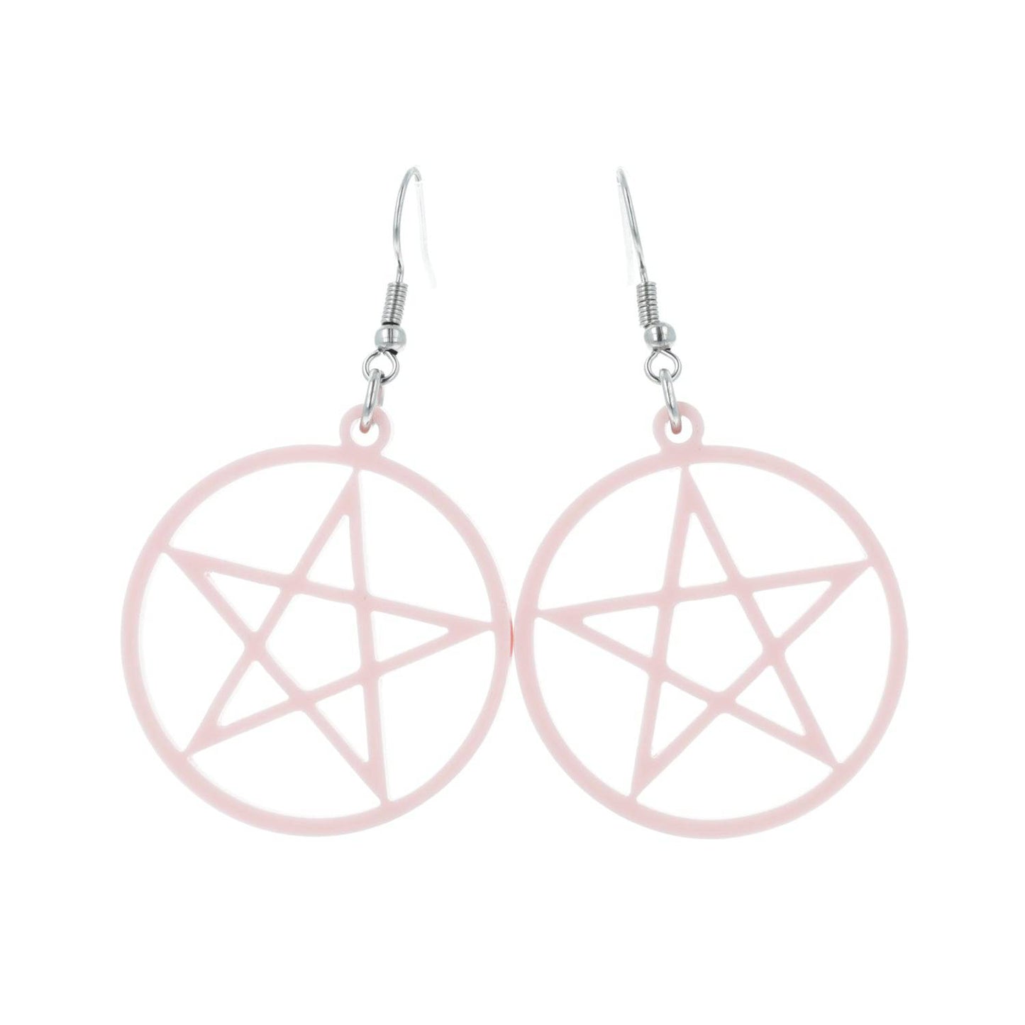 Pink Pentacle Earrings