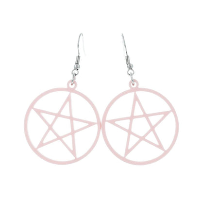 Pink Pentacle Earrings