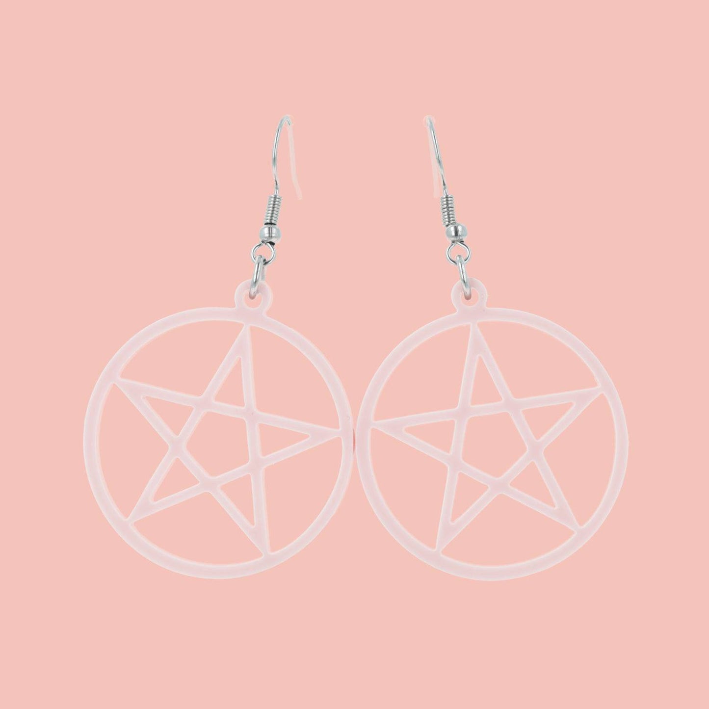 Pink Pentacle Earrings