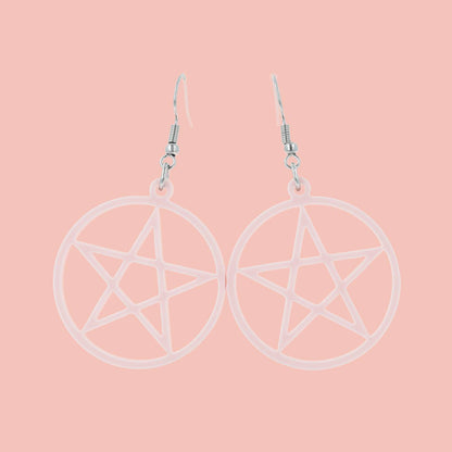 Pink Pentacle Earrings