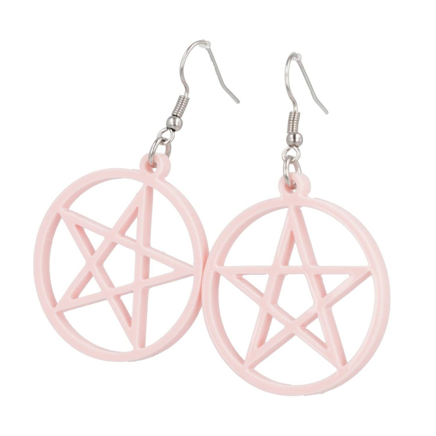 Pink Pentacle Earrings