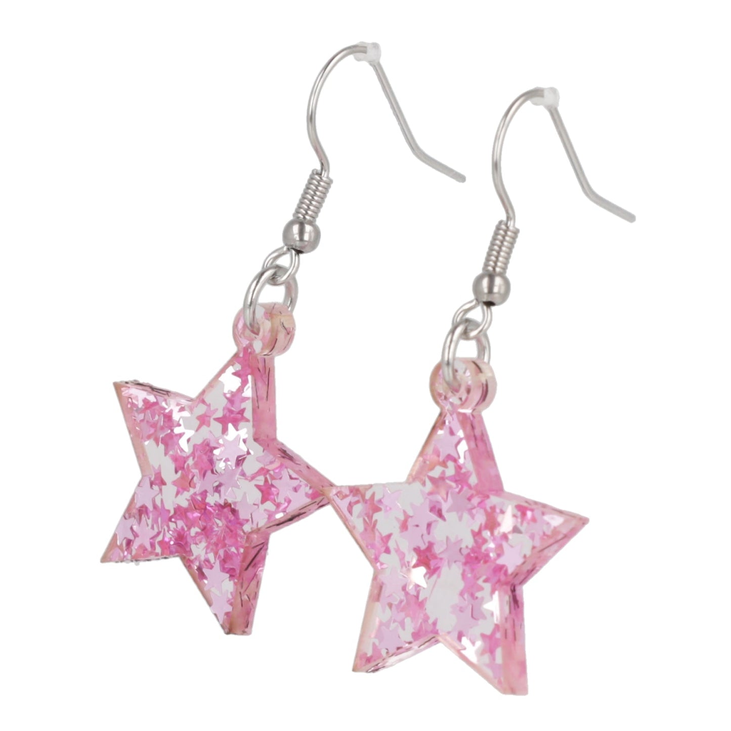 Pink Stellar Confetti Star Earrings