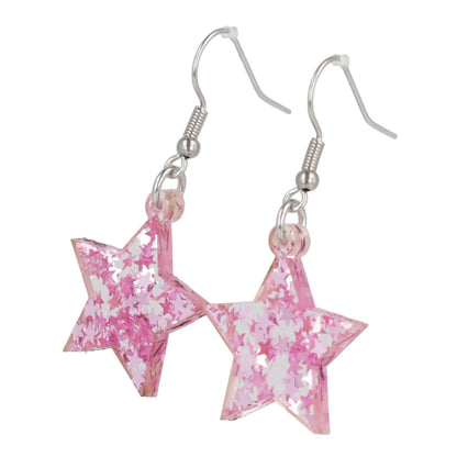 Pink Stellar Confetti Star Earrings