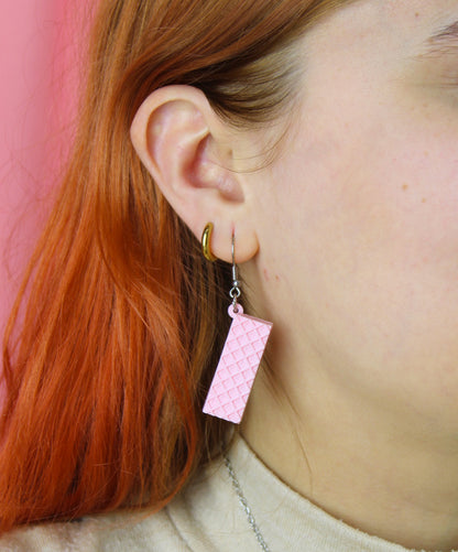 Pink Wafer Earrings