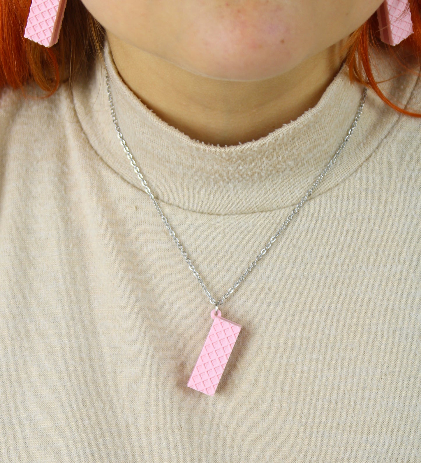 Pink Wafer Necklace