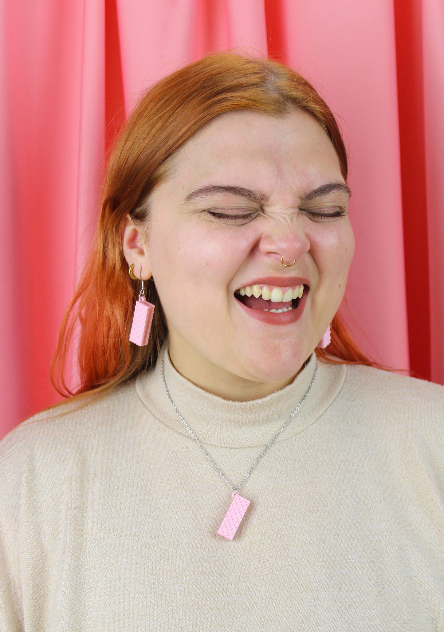 Pink Wafer Necklace