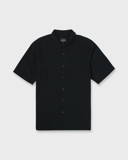 Mens Waterman Tahiti Palms Comfort Fit Short Sleeve Woven Shirt - Black