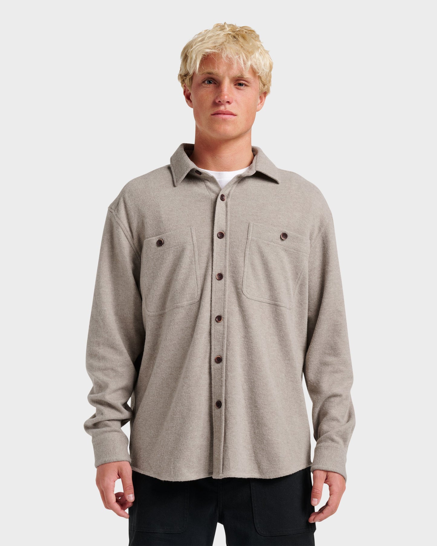 Waterman Harvest Flannel Shirt - Taupe Heather