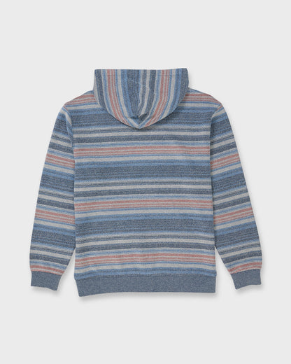Great Otway Yarn-Dyed Stripe Pullover Hoodie - Dark Denim