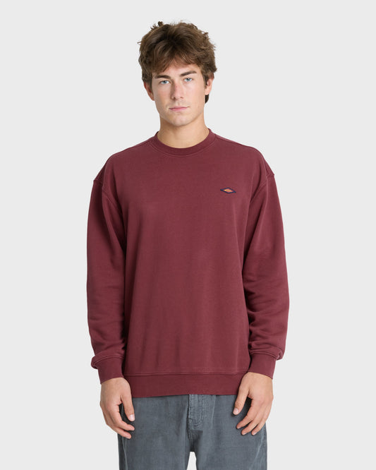 Saltwater Mineral Wash Crewneck Sweatshirt - Oxblood Red