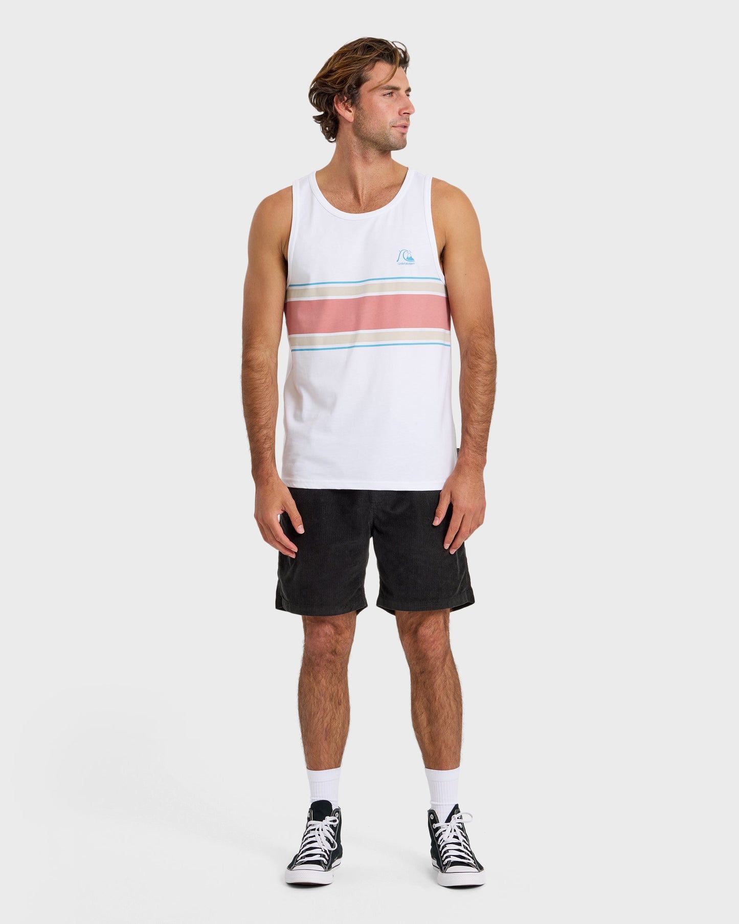 Floater Stripe Tank - White