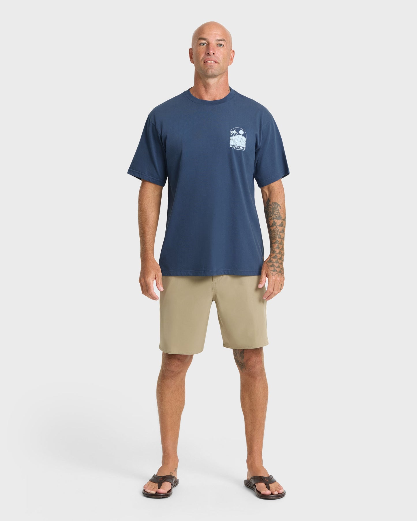 Waterman Out The Back Sueded T-Shirt - Dark Denim