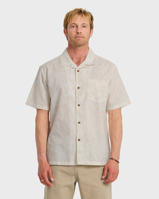 Lo-Biscus DNA Short Sleeve Camp Shirt - Snow White