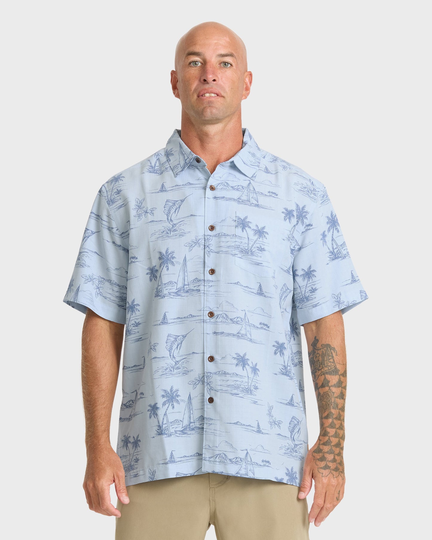 Waterman Sail Away Short Sleeve Shirt - Skyway