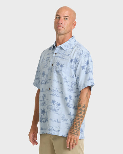 Waterman Sail Away Short Sleeve Shirt - Skyway