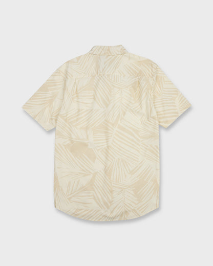 Aruba Palm Classic Stretch Short Sleeve Shirt - Snow White