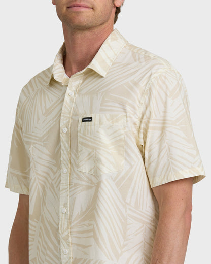 Aruba Palm Classic Stretch Short Sleeve Shirt - Snow White