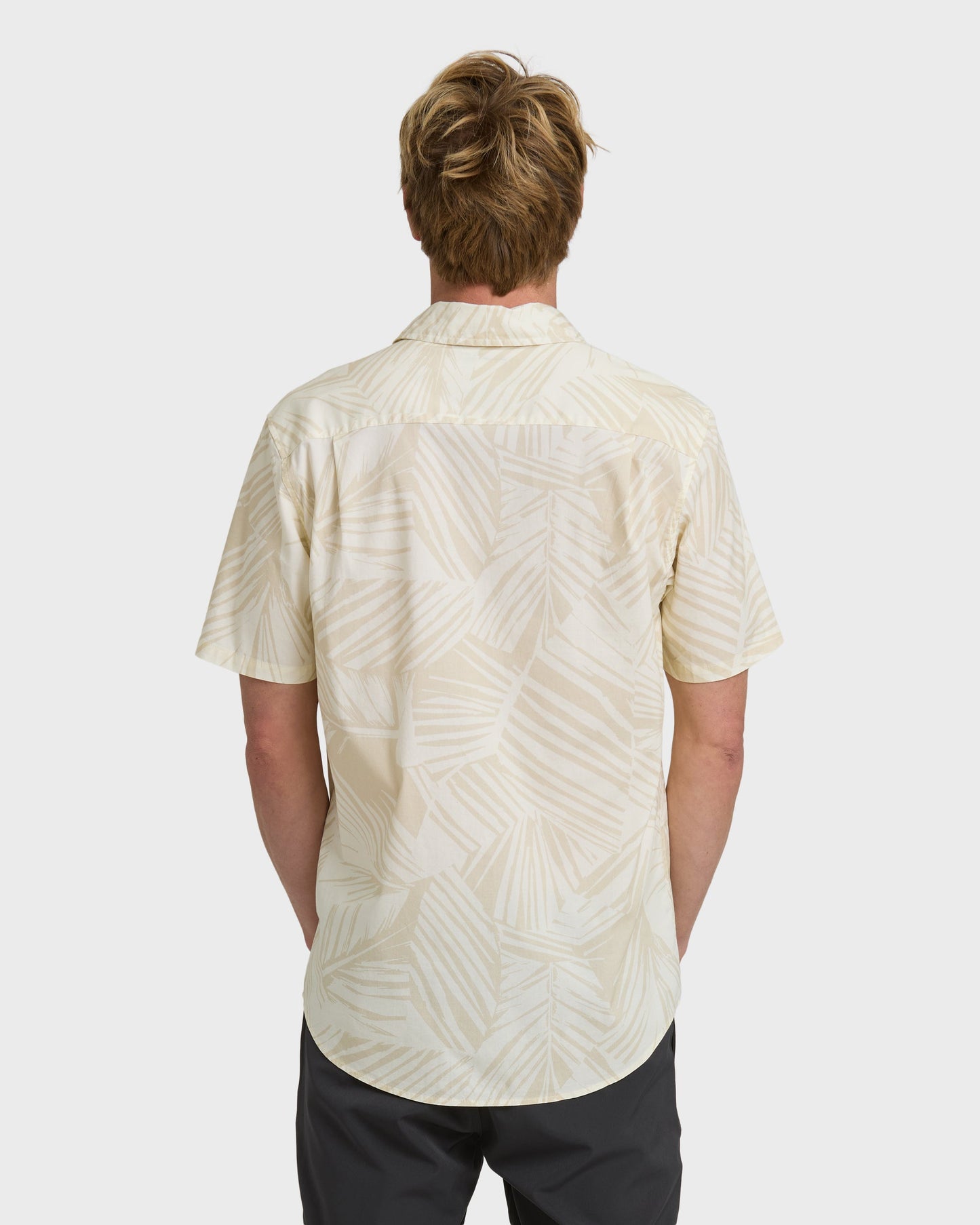 Aruba Palm Classic Stretch Short Sleeve Shirt - Snow White