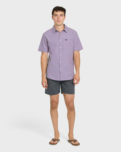 Shore Break Classic Short Sleeve Woven Button-Up Shirt - Daybreak