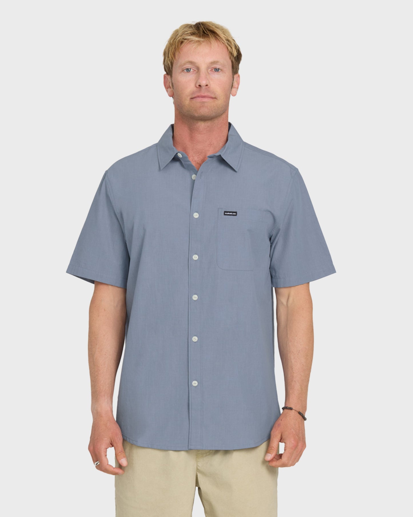 Shore Break Classic Short Sleeve Woven Button-Up Shirt - Infinity