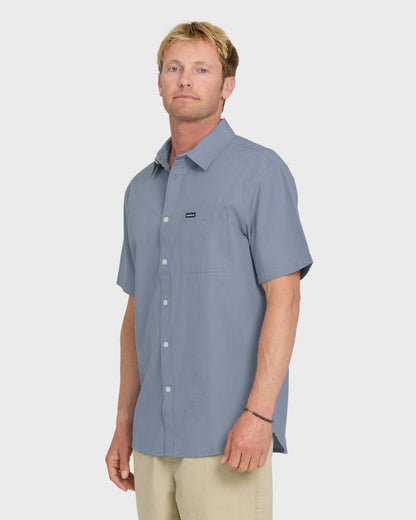 Shore Break Classic Short Sleeve Woven Button-Up Shirt - Infinity