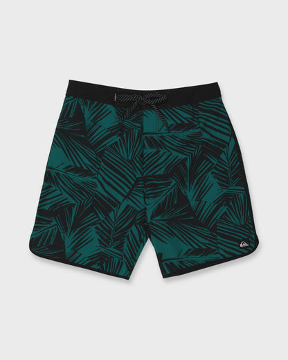 Aruba Palm Scallop 19" Boardshorts - Black