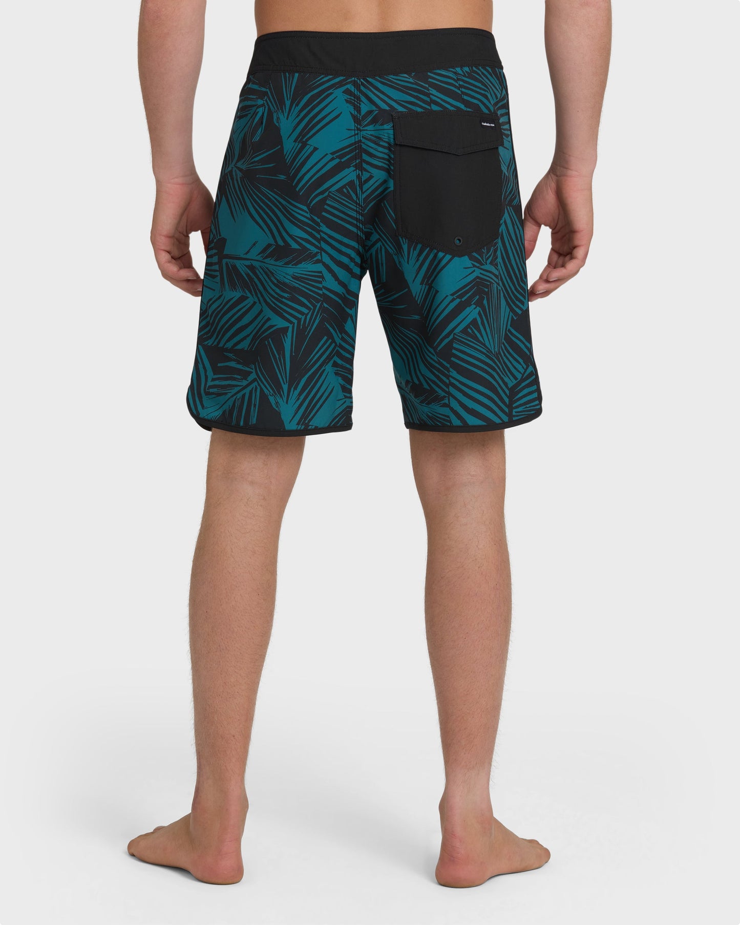 Aruba Palm Scallop 19" Boardshorts - Black