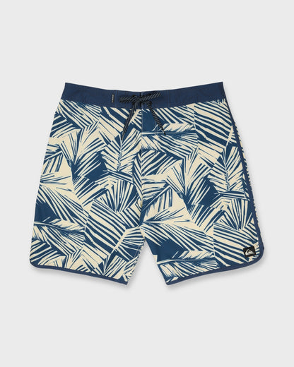 Aruba Palm Scallop 19" Boardshorts - Dark Denim