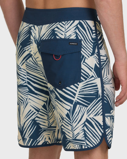 Aruba Palm Scallop 19" Boardshorts - Dark Denim